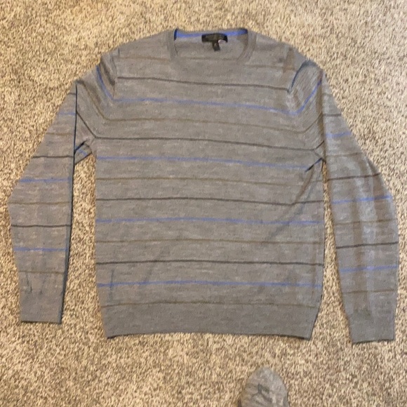 Gray striped Banana Republic merino wool sweater, size medium. - Picture 1 of 1